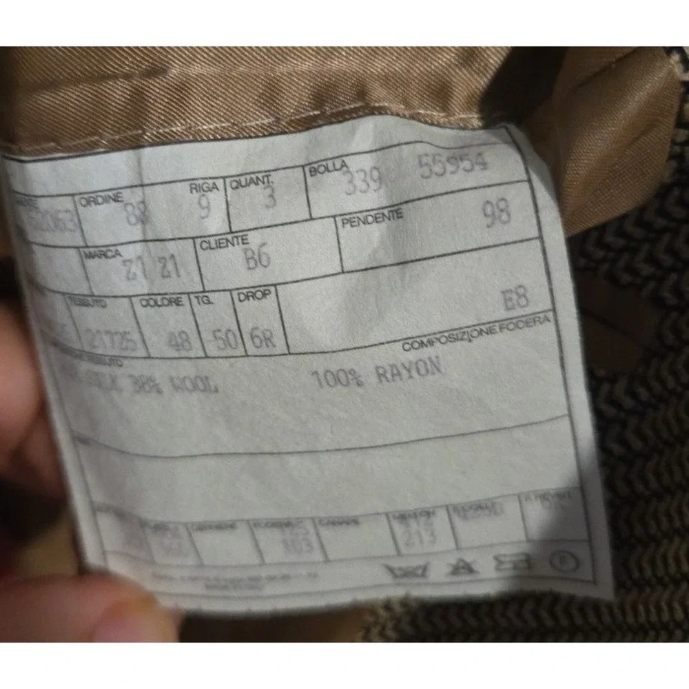 Linea Trussini Nuova Brown Micro Pattern Wool‎ Blazer, Men's 40R Sport Coat